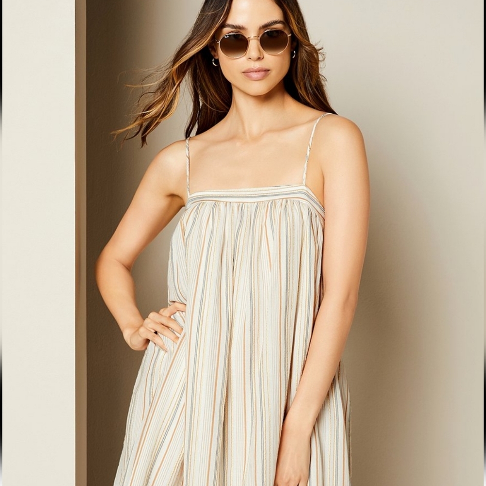 Gianni Bini Sedona Sunset  Rose Babydoll Linen Blend Dress